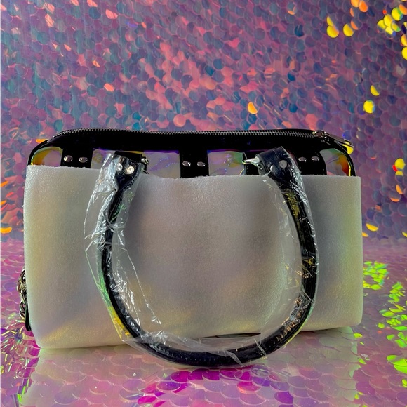 Pastel Goth Blk Rainbow Holographic Chains Buckle Bag - Picture 11 of 11